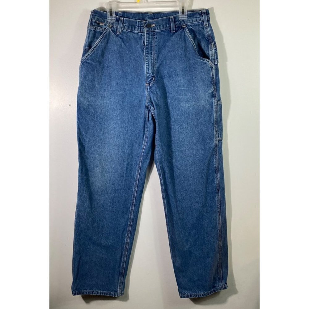 Mens Carhartt FR Original Fit Carpenter Blue‎ Jeans FRB13-DNM 36 x 34